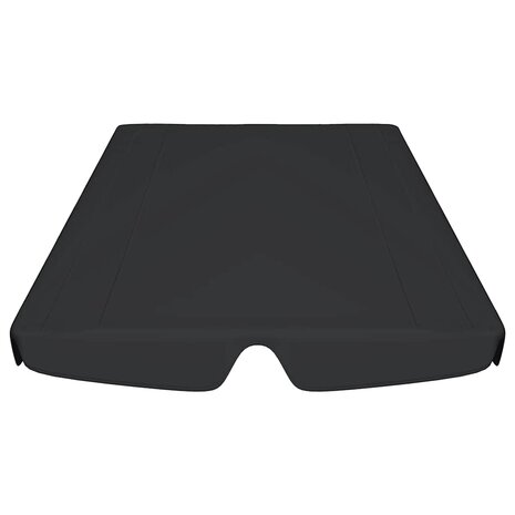 Vervangingsluifel voor schommelbank 188/168x145/110 cm zwart 4