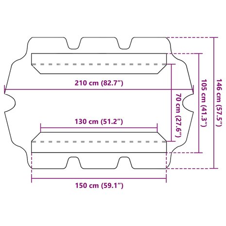 Vervangingsluifel voor schommelbank 150/130x105/70 cm antraciet 7