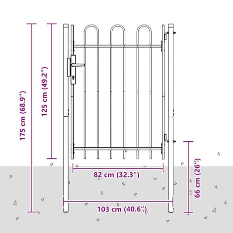 Hekpoort Grijs 100 x 120 cm Poedercoated staal 7