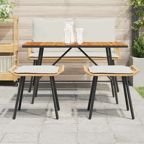 Tuinstoel met kussen 2 pcs Bruin 50 x 40 x 45cm Polyester 3