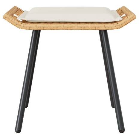 Tuinstoel met kussen 2 pcs Bruin 50 x 40 x 45cm Polyester 6