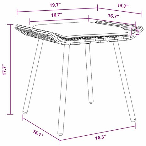 Tuinstoel met kussen 2 pcs Bruin 50 x 40 x 45cm Polyester 9