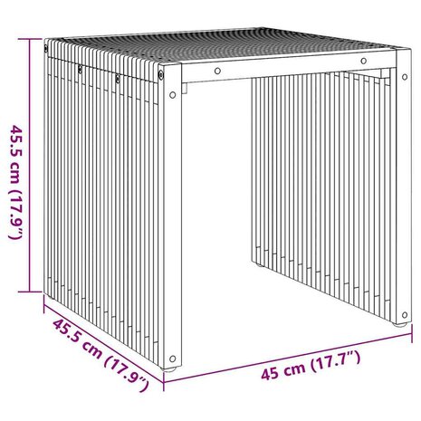 Tuin Bijzettafel Bruin 45 x 42.5 x 45 cm Massief teakhout 9
