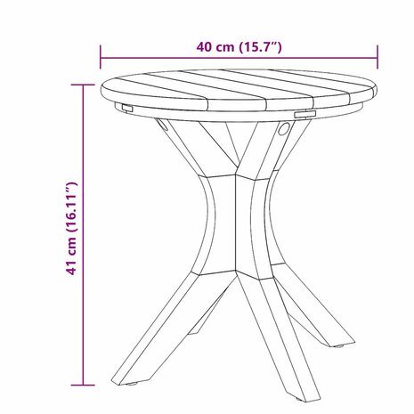 Bijzettafel Bruin 40 x 40 x 41 cm Massief teakhout 8