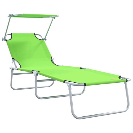 Ligstoel 2-persoon 2 pcs Groen 58 x 188 x 77cm Stof 4