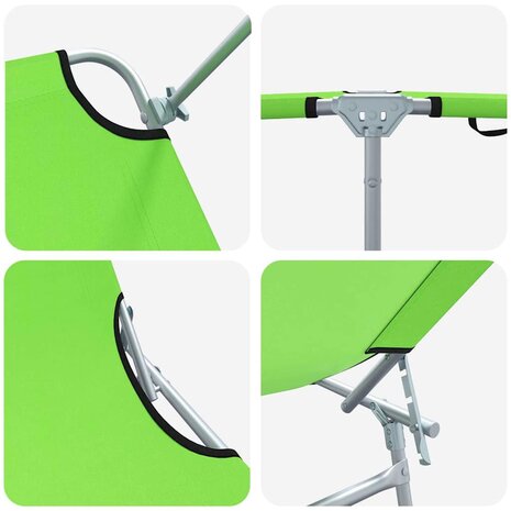 Ligstoel 2-persoon 2 pcs Groen 58 x 188 x 77cm Stof 8