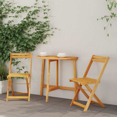 Bistroset 3 pcs Bruin Massief acaciahout 1
