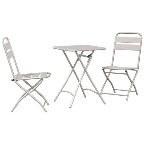 Bistroset 3 pcs Beige Staal 2