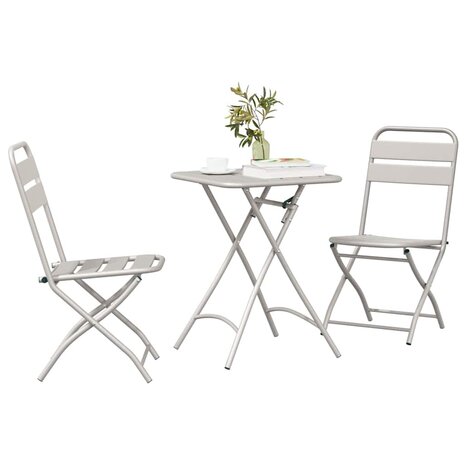 Bistroset 3 pcs Beige Staal 3