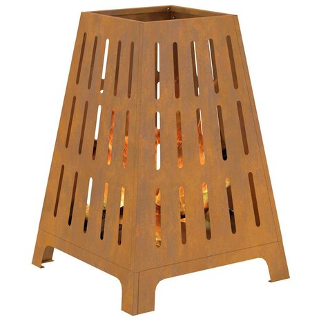 Vuurkorf Bruin 50 x 50 x 70 cm Cortenstaal 3