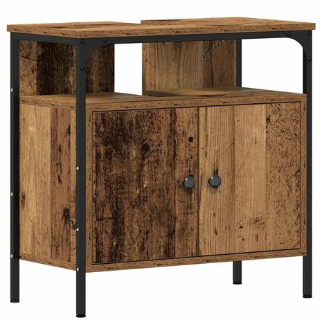 Badkamermeubelset 2 pcs Bruin 60 x 30 x 60 cm Bewerkt hout 6