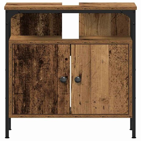 Badkamermeubelset 2 pcs Bruin 60 x 30 x 60 cm Bewerkt hout 8