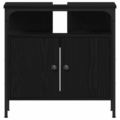 Badkamermeubelset 2 pcs Zwart 60 x 30 x 60 cm Bewerkt hout 8