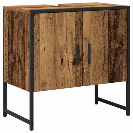 Badkamermeubelset 2 pcs Bruin 60 x 33 x 60 cm Bewerkt hout 6