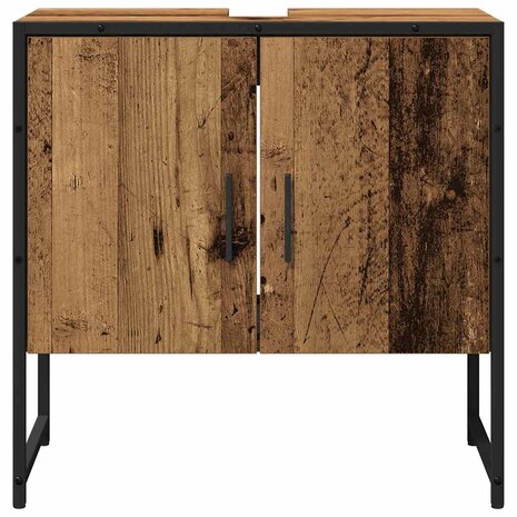 Badkamermeubelset 2 pcs Bruin 60 x 33 x 60 cm Bewerkt hout 8