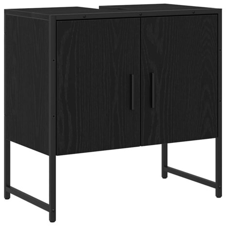 Badkamermeubelset 2 pcs Zwart 60 x 33 x 60 cm Bewerkt hout 5