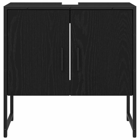 Badkamermeubelset 2 pcs Zwart 60 x 33 x 60 cm Bewerkt hout 7