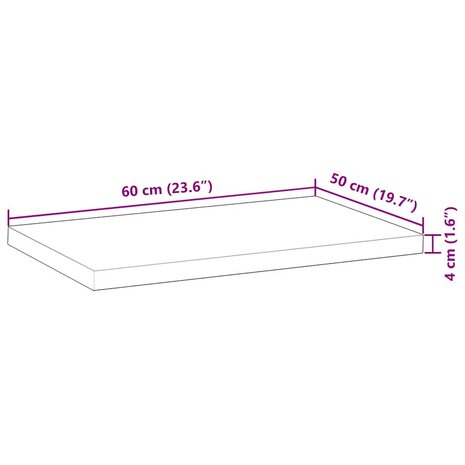 Bureaublad met olieafwerking 60x50x4 cm massief acaciahout 9