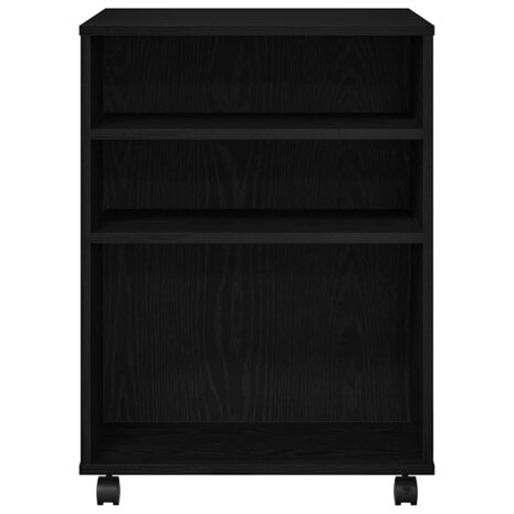 Opbergkast met wiel Zwart eiken 60 x 53 x 72.5 cm Bewerkt hout 6