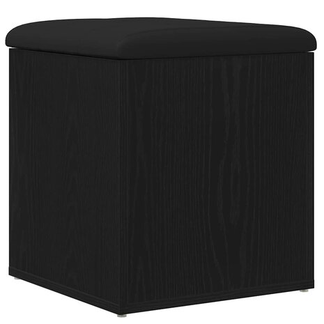 Opslagbank met kussen Zwart eiken 42 x 42 x 45 cm Bewerkt hout 2