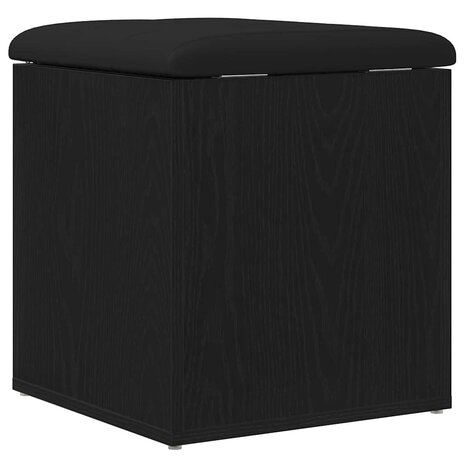 Opslagbank met kussen Zwart eiken 42 x 42 x 45 cm Bewerkt hout 8