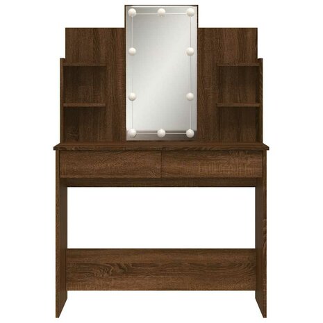 Kaptafel met LED-verlichting 96x40x142 cm bruin eikenkleur 5