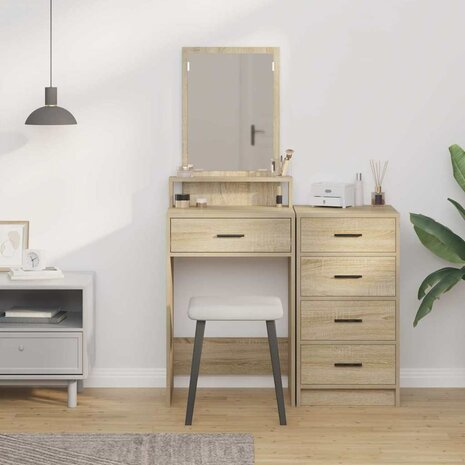 Kaptafel met lade Sonoma Eiken 50 x 41 x 140 cm Bewerkt hout 4