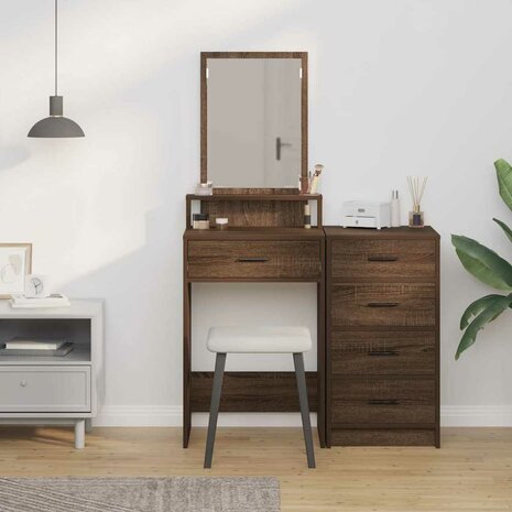 Kaptafel met lade Bruin Eiken 50 x 41 x 140 cm Bewerkt hout 4