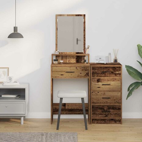 Kaptafel met lade Oud Hout 50 x 41 x 140 cm Bewerkt hout 4