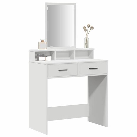 Kaptafel met lade met plank Wit 79 x 41 x 140 cm Bewerkt hout 3