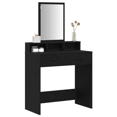 Kaptafel met lade Zwart eiken 79 x 41 x 140 cm Bewerkt hout 3