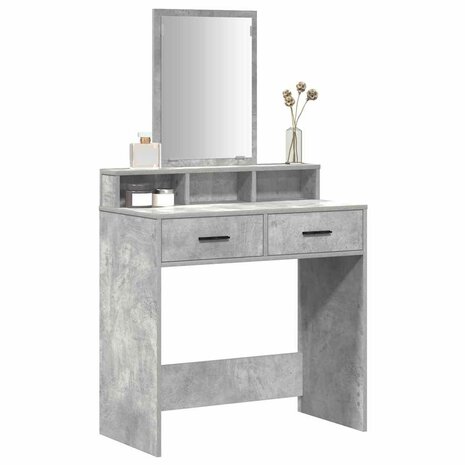 Kaptafel met lade Betongrijs 79 x 41 x 140 cm Bewerkt hout 3