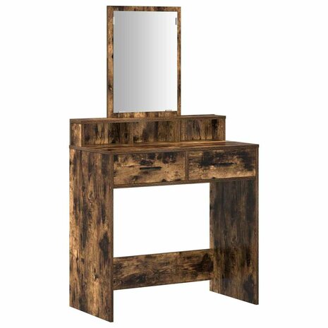 Kaptafel met lade Gerookt eiken 79 x 41 x 140 cm Bewerkt hout 2