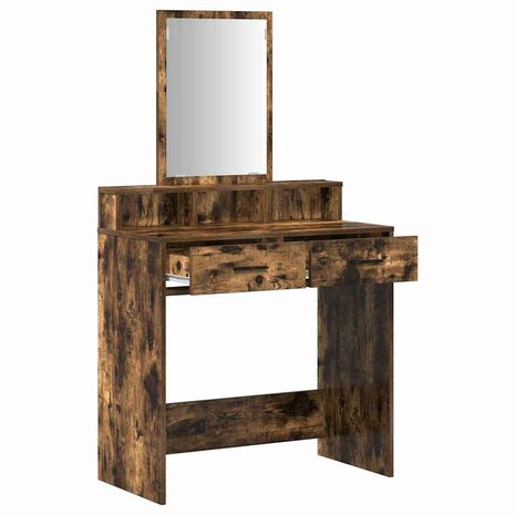 Kaptafel met lade Gerookt eiken 79 x 41 x 140 cm Bewerkt hout 5