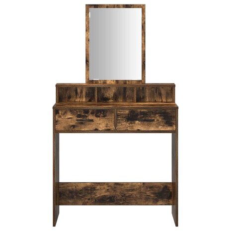 Kaptafel met lade Gerookt eiken 79 x 41 x 140 cm Bewerkt hout 6