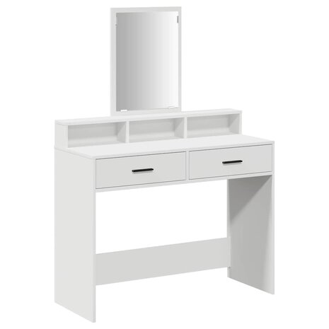 Kaptafel met lade met plank Wit 100 x 41 x 140 cm Bewerkt hout 2