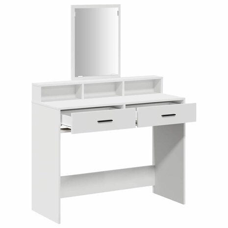 Kaptafel met lade met plank Wit 100 x 41 x 140 cm Bewerkt hout 5