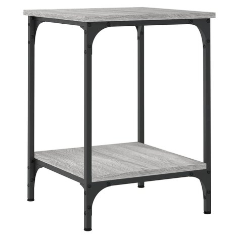 Salontafel 40x40x55 cm bewerkt hout grijs sonoma eikenkleurig 2