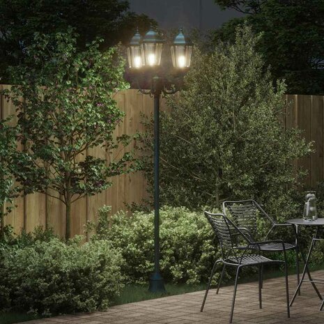 Tuin Lantaarnpaal Donkergroen Aluminium en Glas 3