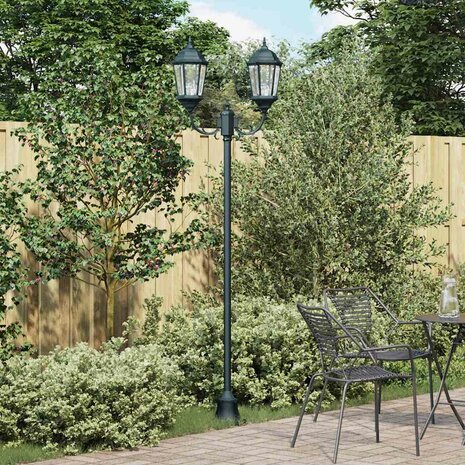 Tuin Lantaarnpaal Donkergroen Aluminium en Glas 1
