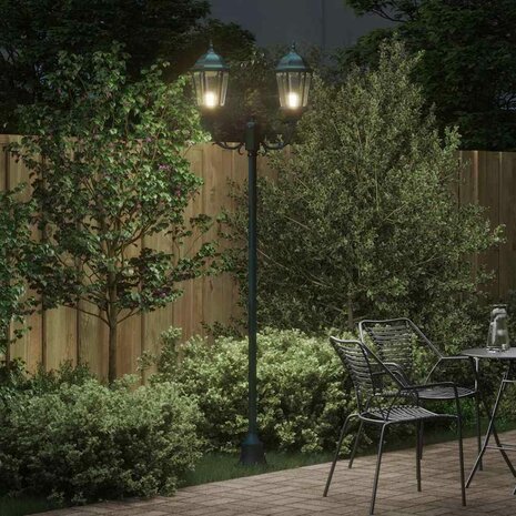 Tuin Lantaarnpaal Donkergroen Aluminium en Glas 3