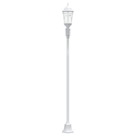Tuin Lantaarnpaal Wit Aluminium en Glas 5
