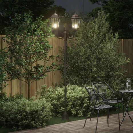 Tuin Lantaarnpaal Brons Aluminium en Glas 3