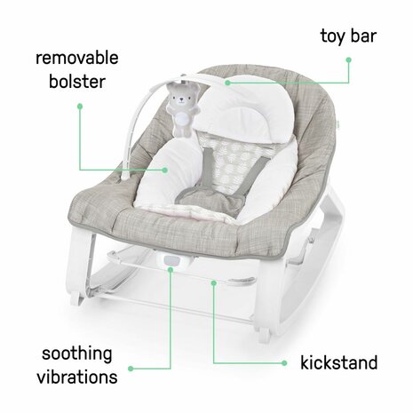 Baby wipstoel Ingenuity Wit Grijs 6