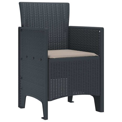 Tuinstoel 2 pcs Antraciet 53 x 49 x 85 cm PP 4
