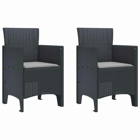 Tuinstoel 2 pcs Antraciet 53 x 49 x 85 cm PP 2