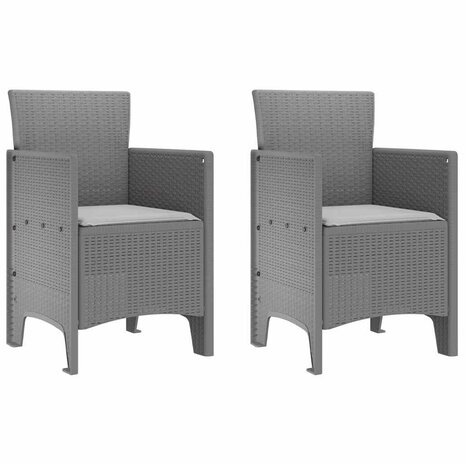 Tuinstoel 2 pcs Lichtgrijs 53 x 49 x 85 cm PP 2