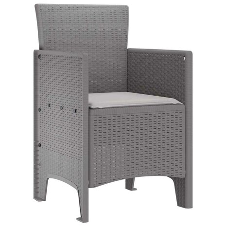 Tuinstoel 2 pcs Lichtgrijs 53 x 49 x 85 cm PP 4