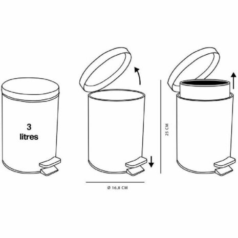 Pedaalemmer TODAY UTILITY Wit 3 L 17 x 25 cm 4