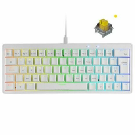 Gaming Keyboard Mars Gaming MKMINIPROWYES Wit Qwerty US 2